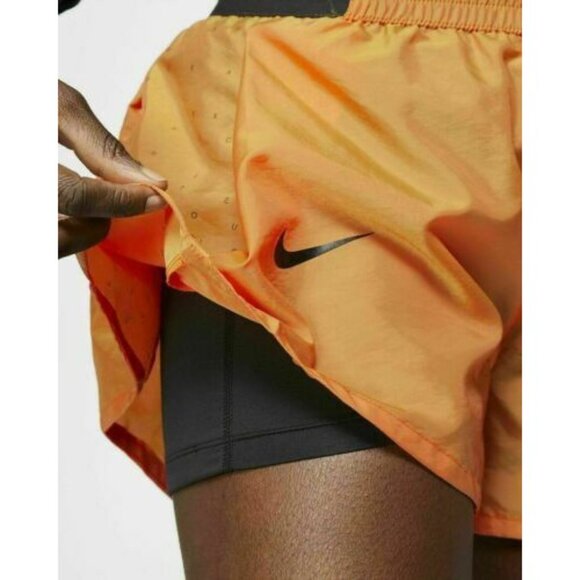 NIKE Tennis Shorts Women Extra Small Tempo Lux Running DRI FIT Orange BV3290-671 - Picture 4 of 13